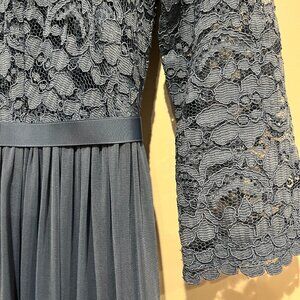 David's Bridal Three-Quarter Lace and Mesh Bridesmaid Dress STYLE# F19908